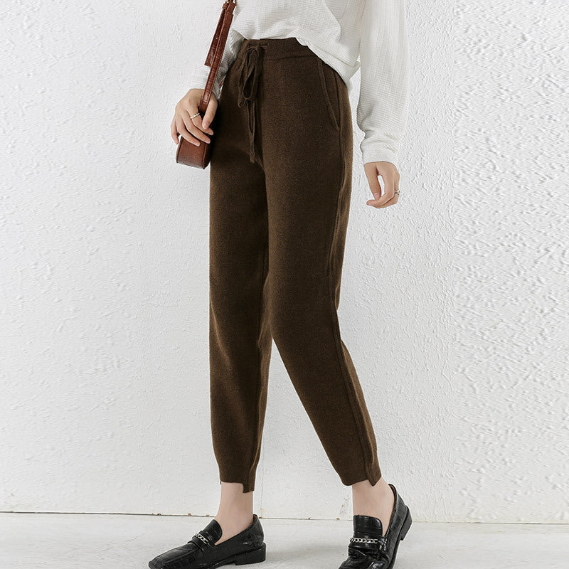 Knitted Trousers Cashmere Soft Fit for Women | Wela Coffee