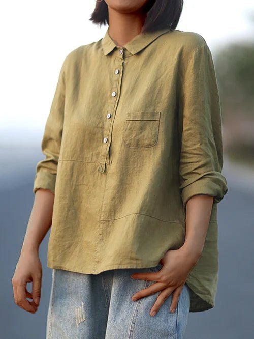 Linen Long Sleeve Shirt for Women | Rhea