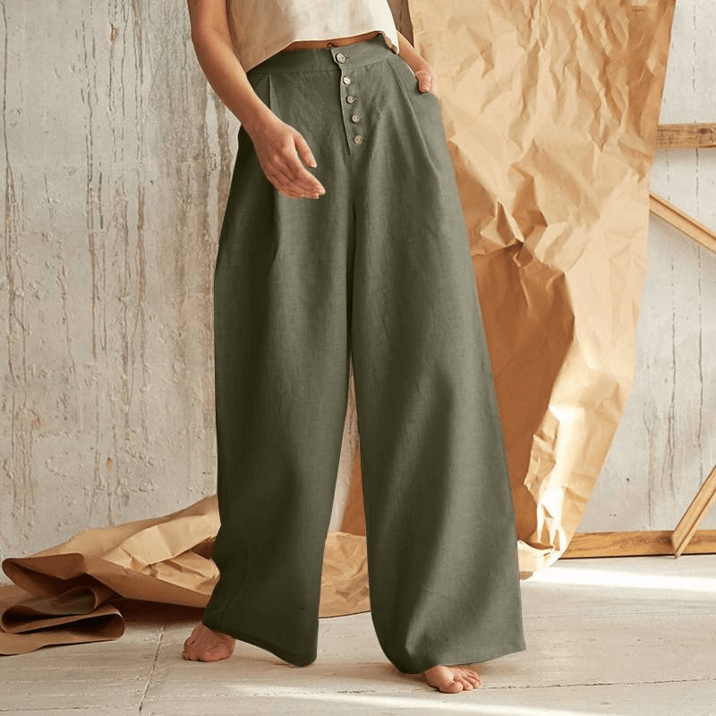 Linen Wide Leg Pants for Women | Emily Green