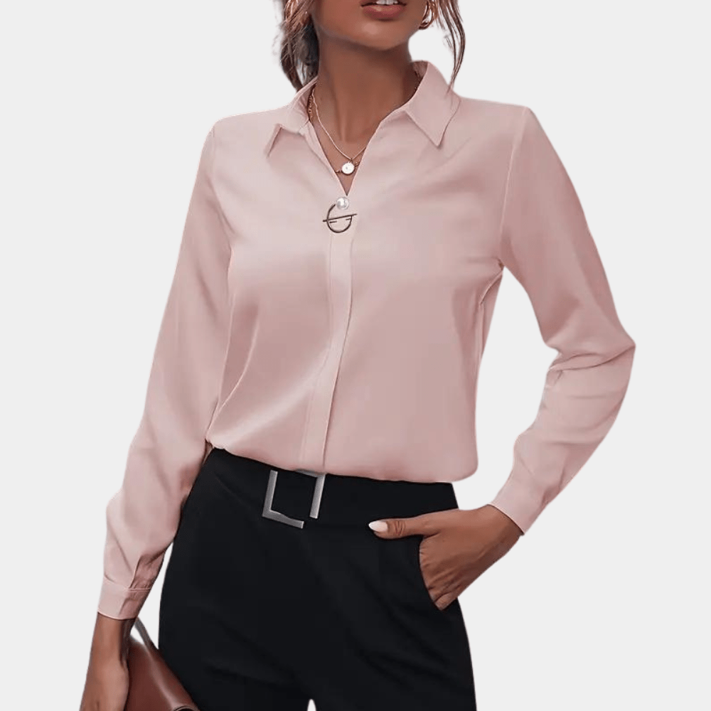 Long Sleeve Blouse Elegant Style for Women | Celestine Pink