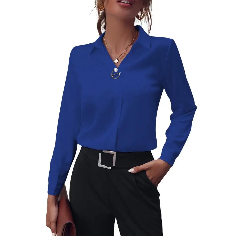 Long Sleeve Blouse Elegant Style for Women | Celestine Dark blue