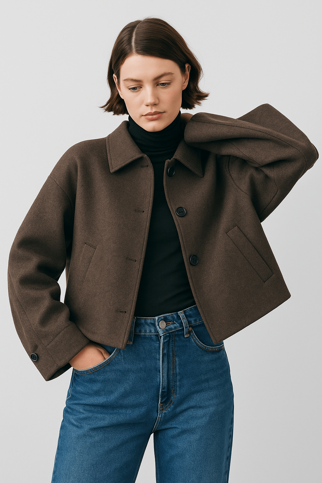 Longline Coat Elegant Style for Women | Maelis Brown