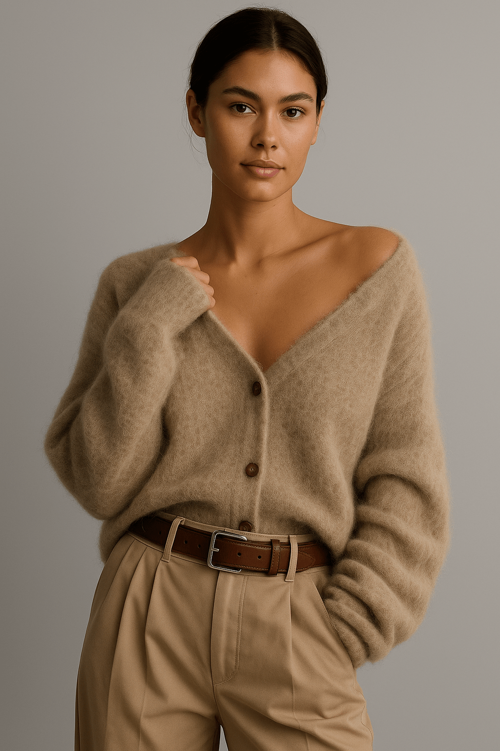 Loose Cardigan Lightweight Style for Women | Marcelline Beige
