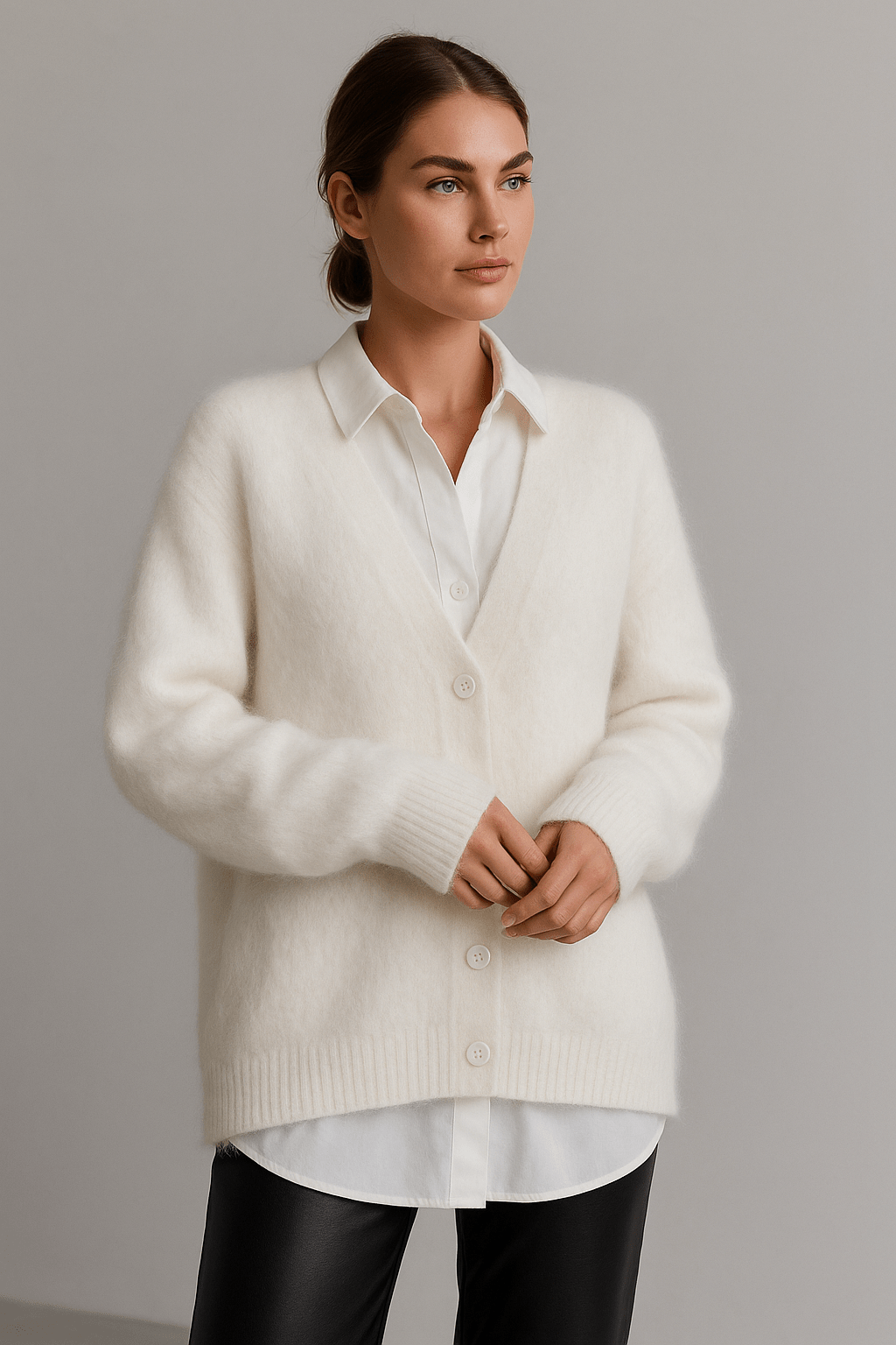 Loose Cardigan Lightweight Style for Women | Marcelline White