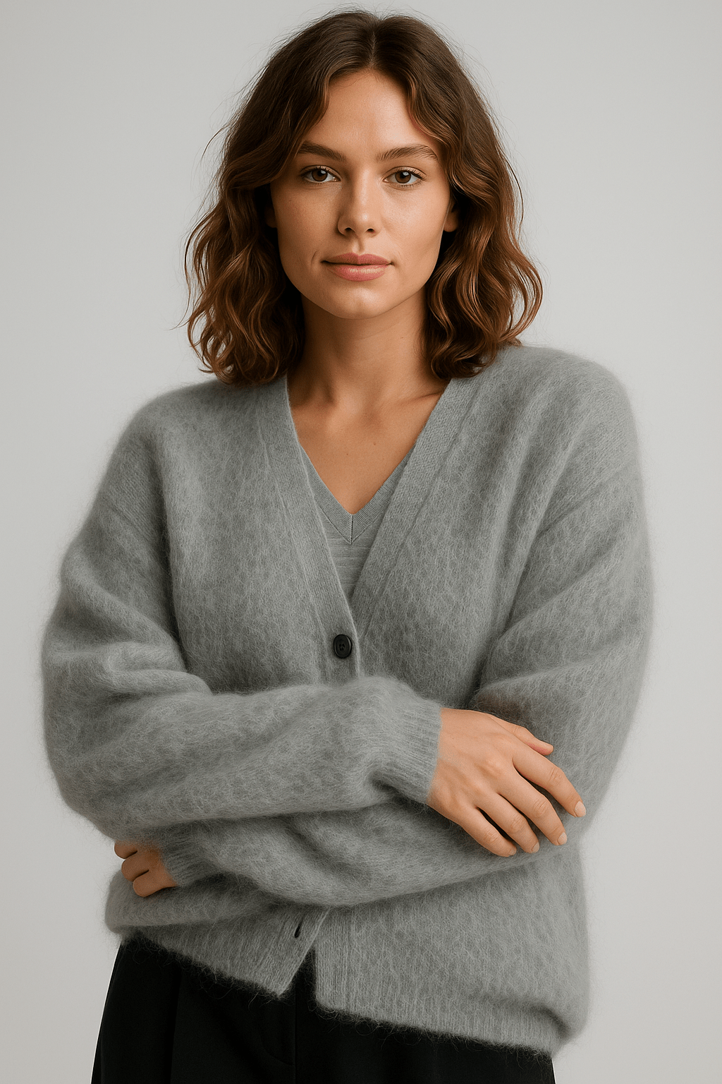 Loose Cardigan Lightweight Style for Women | Marcelline Dark gray