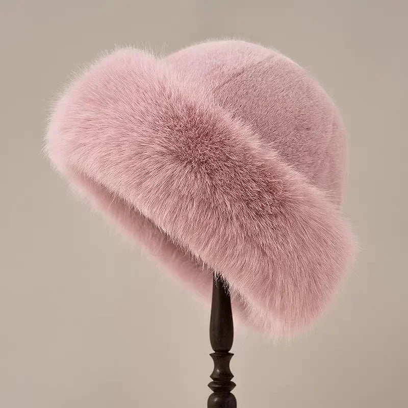 Luxe Fur Hat Stylish Design for Women | Tera Pink One size
