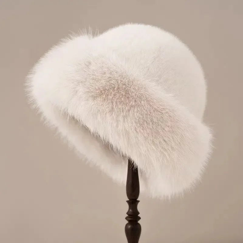 Luxe Fur Hat Stylish Design for Women | Tera White One size