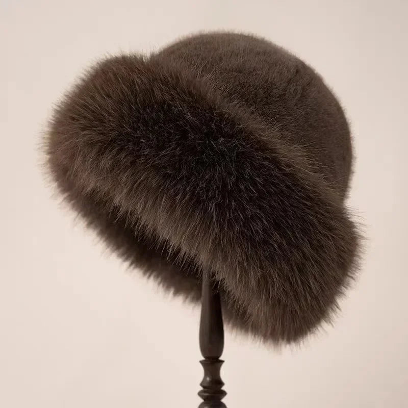 Luxe Fur Hat Stylish Design for Women | Tera Brown One size