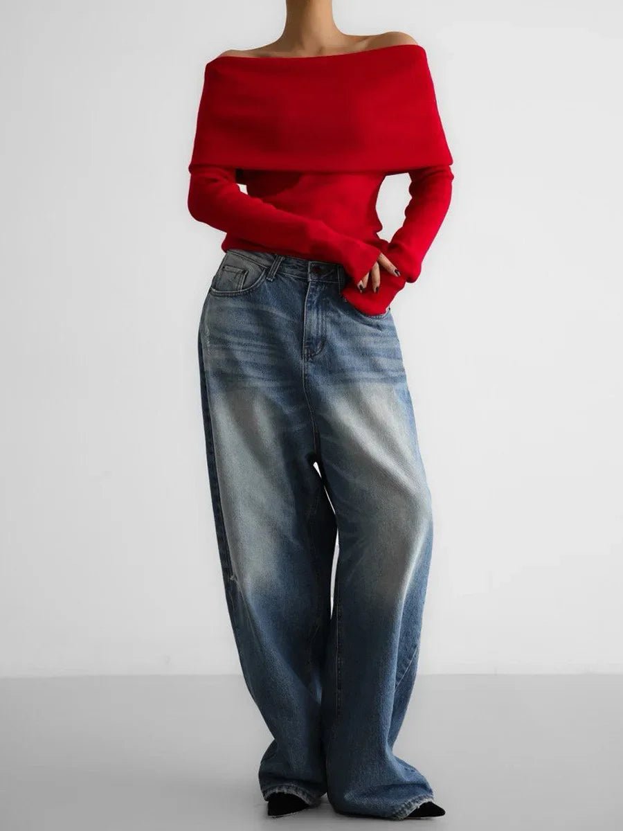 Off-Shoulder Sweater Lightweight Fit for Women | Virell