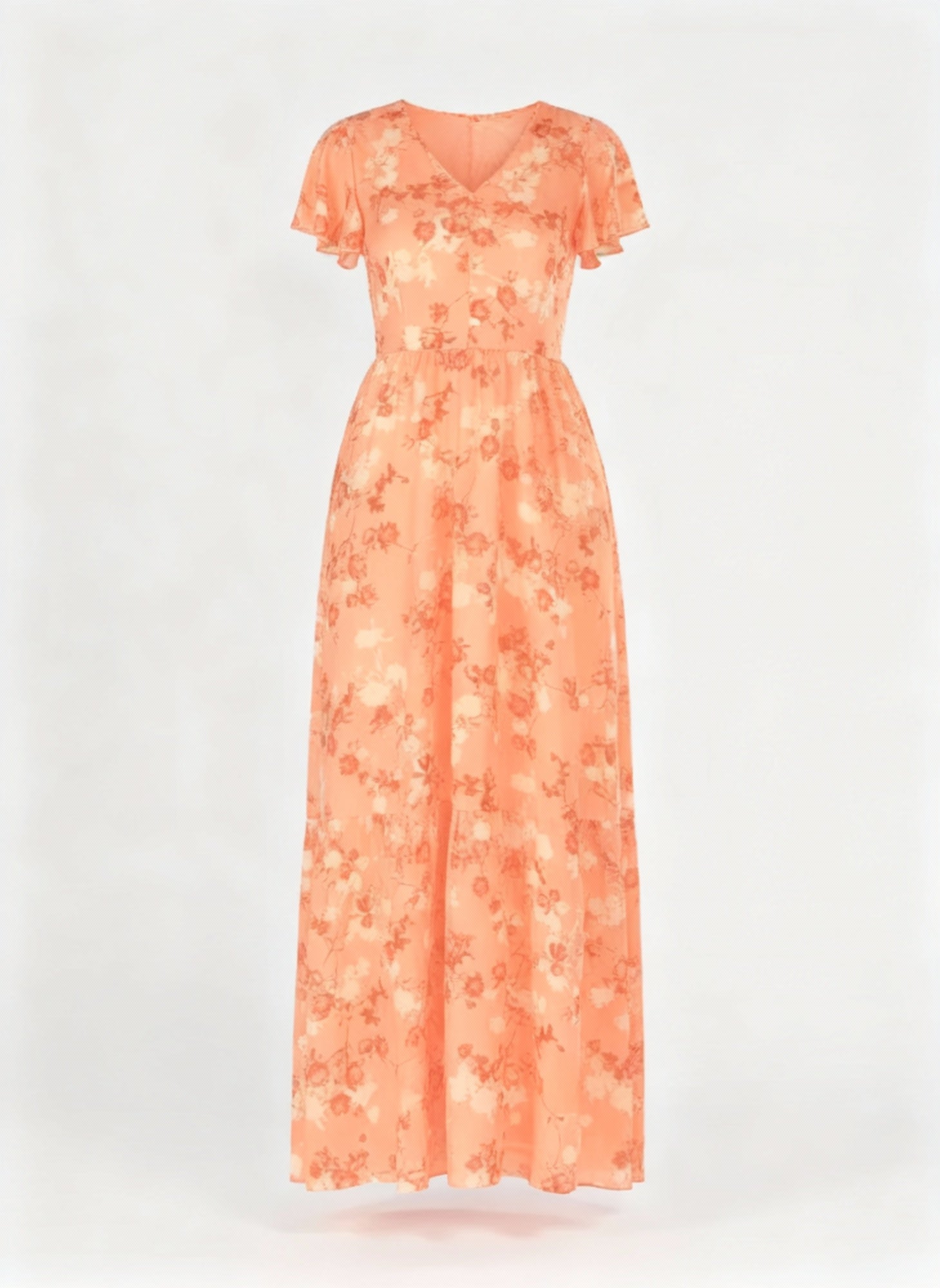 Midi Flower Dress for Women | Ophelia Orange