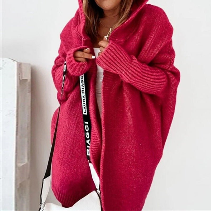 Oversized Cardigan Knit Style for Women | Maxine Red