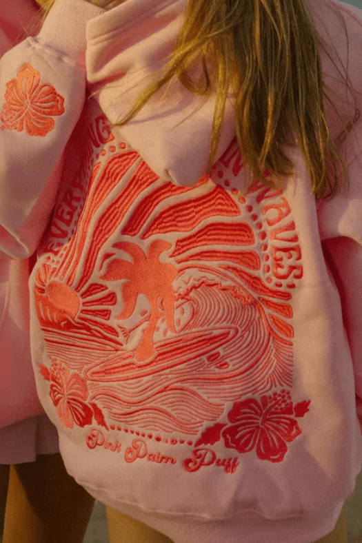 Oversized Hoodie Casual Style for Women | Sorelle Pink Waves