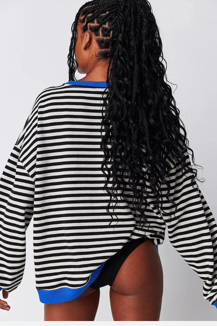 Oversized Striped Jumper Relaxed Fit for Women | Odessa