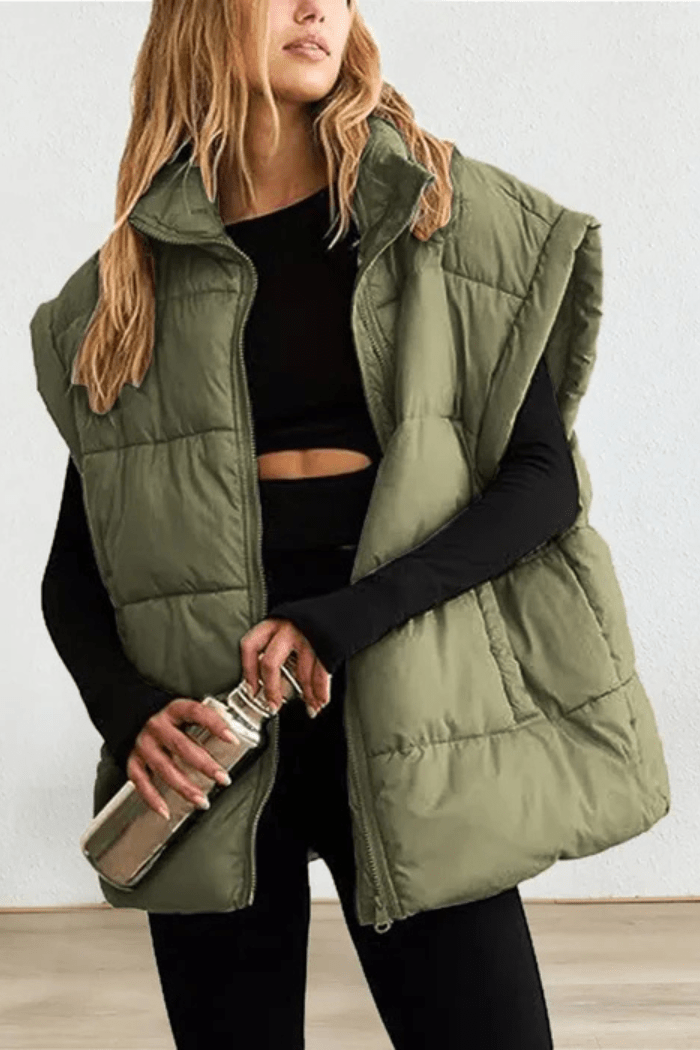 Puffer Vest Lightweight Padded for Women | Calvera Green