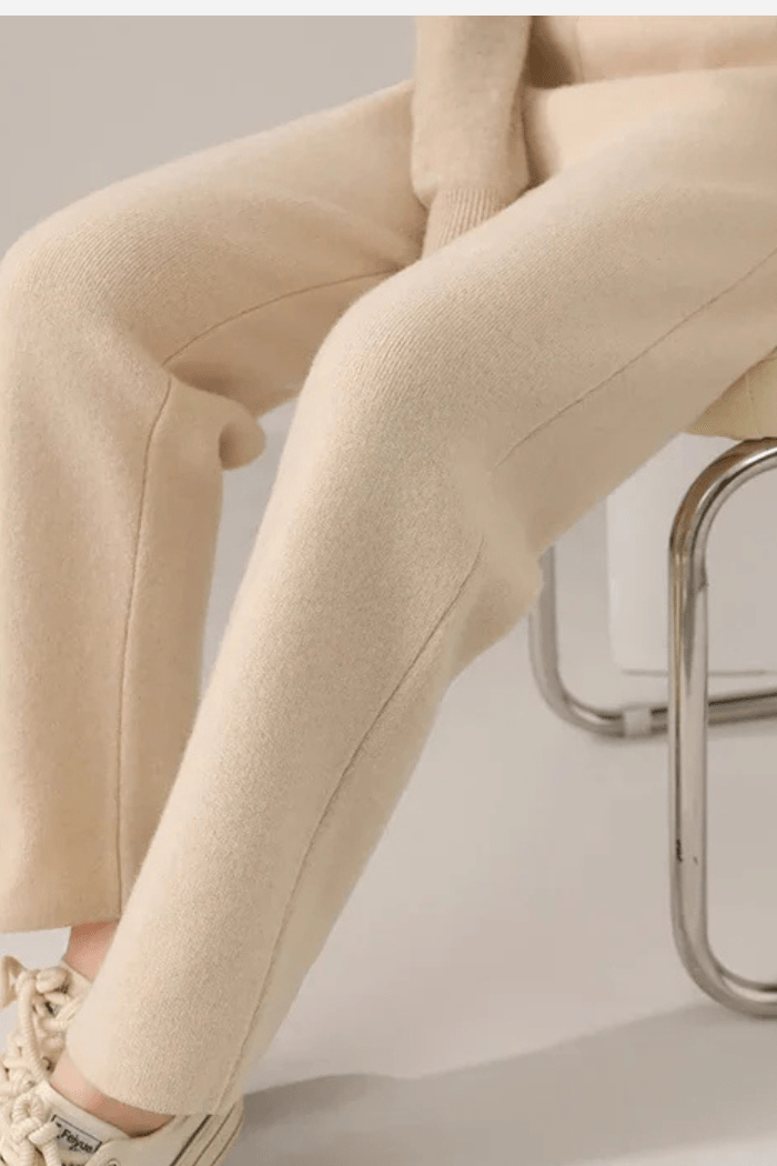 Pure Wool Pants High-Rise Slim Fit for Women | Vivienne