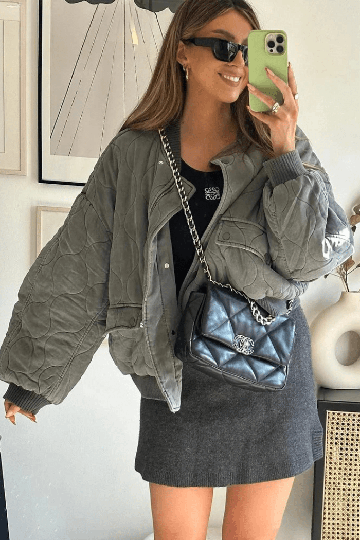 Quilted Bomber Jacket Stylish Fit for Women | Maeve