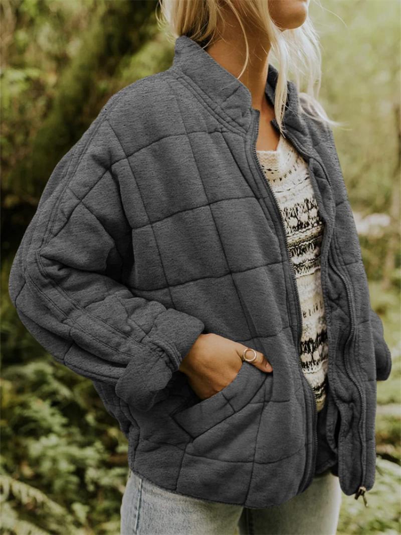 Quilted Jacket Lightweight Design for Women | Kate Dark Gray