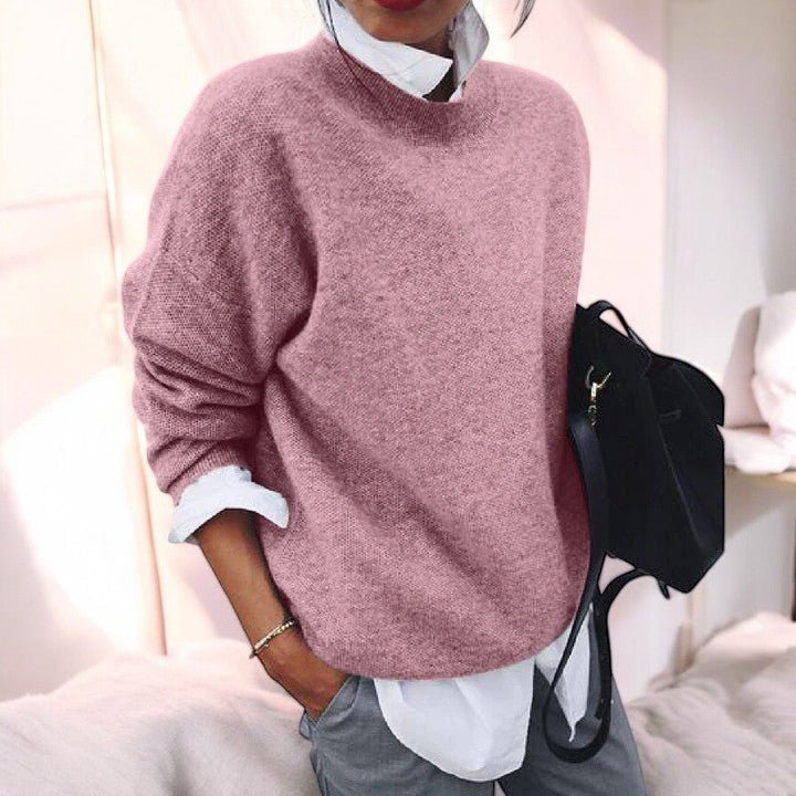 Relaxed Fit Knit Sweater for Women | Celeste Light Pink