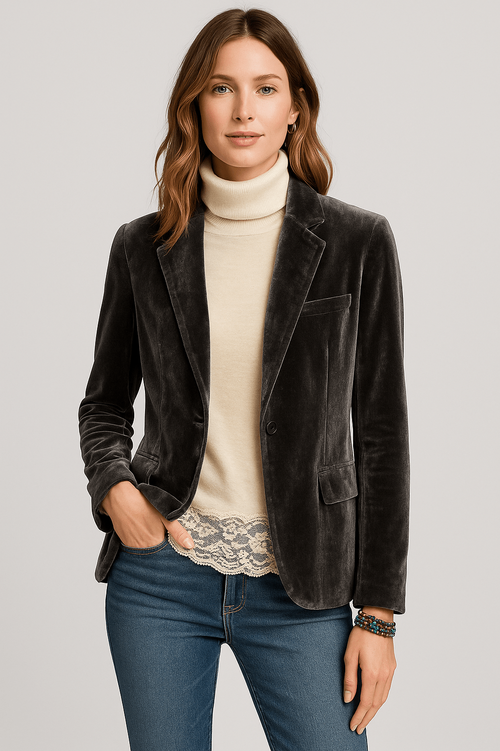Slim-Fit Blazer Single Breasted for Women | Noémie Grey