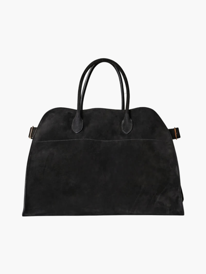Spacious Vegan Leather Tote Bag for Women | Sandara Suede Black