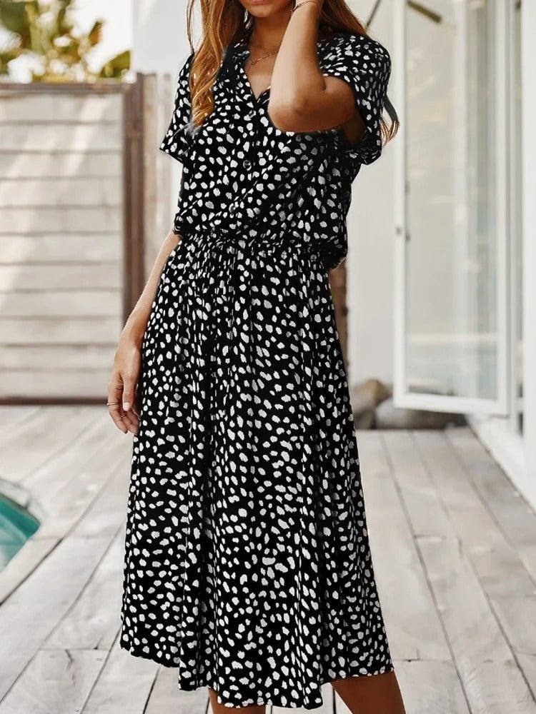Summer Midi Dress with Print for Women | Samantha Black