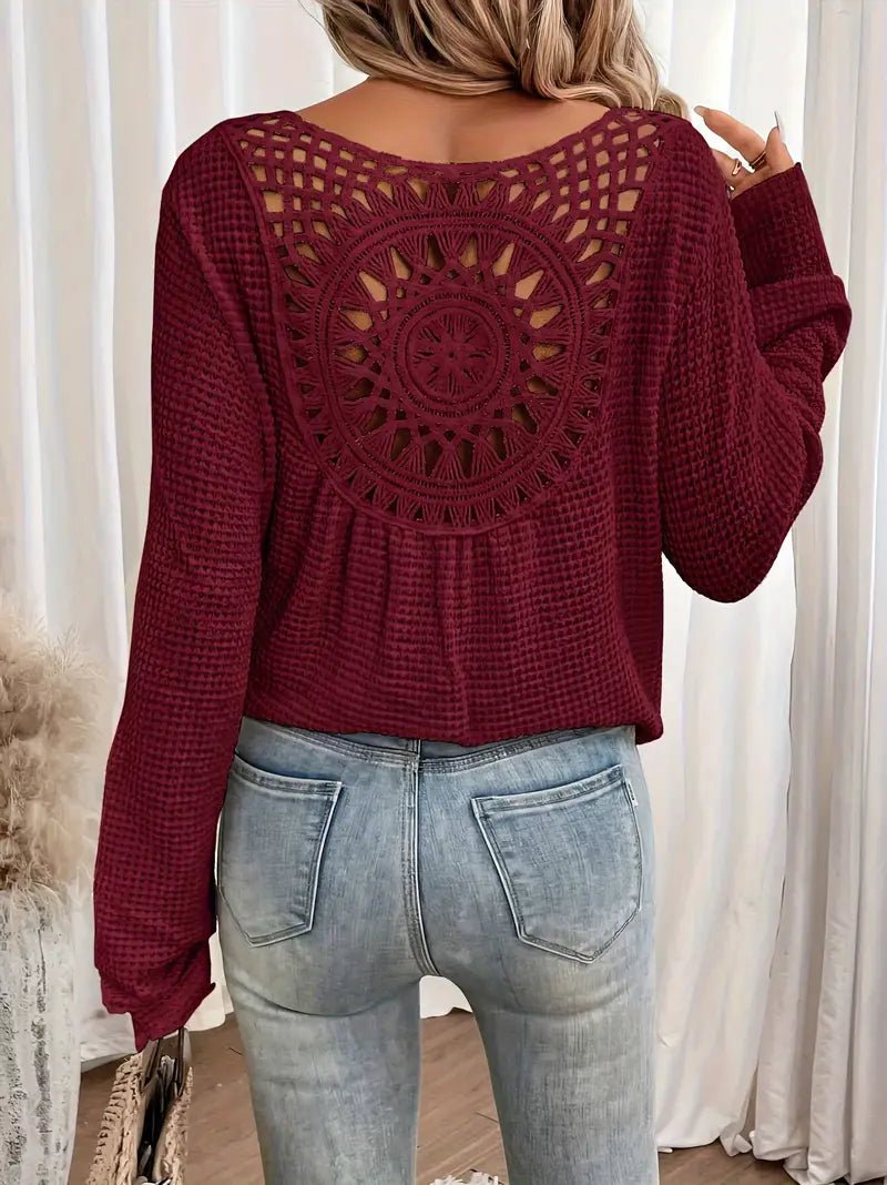 V-Neck Sweater Elegant Fit for Women | Siena Burgundy red