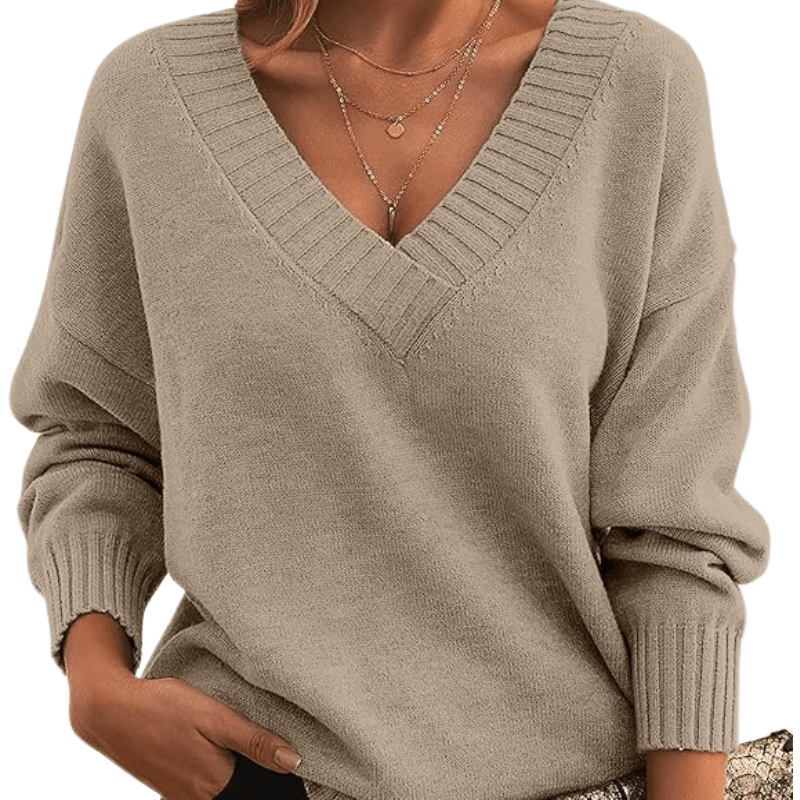 V-Neck Sweater Long Sleeve Chic Style for Women | Celeste