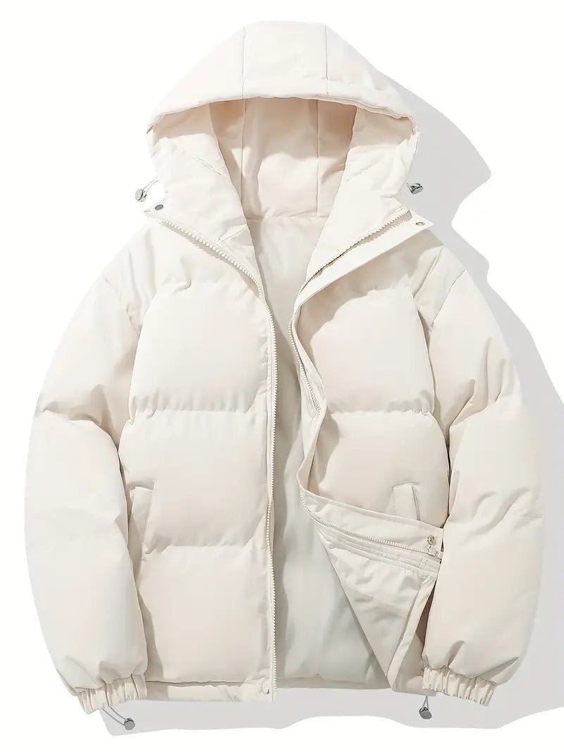 Warm Winter Jacket Minimalist Style for Women | Everlyn Beige White