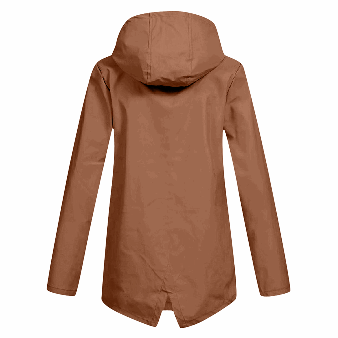 Waterproof Long Hooded Raincoat for Women | Marvina
