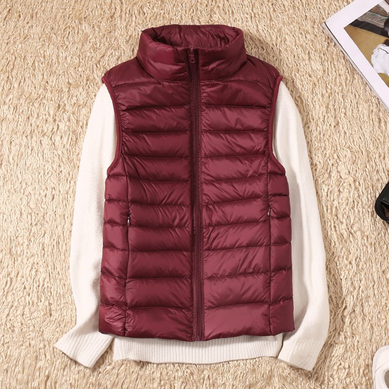 Waterproof Puffer Vest Lightweight for Women | Lora Maroon
