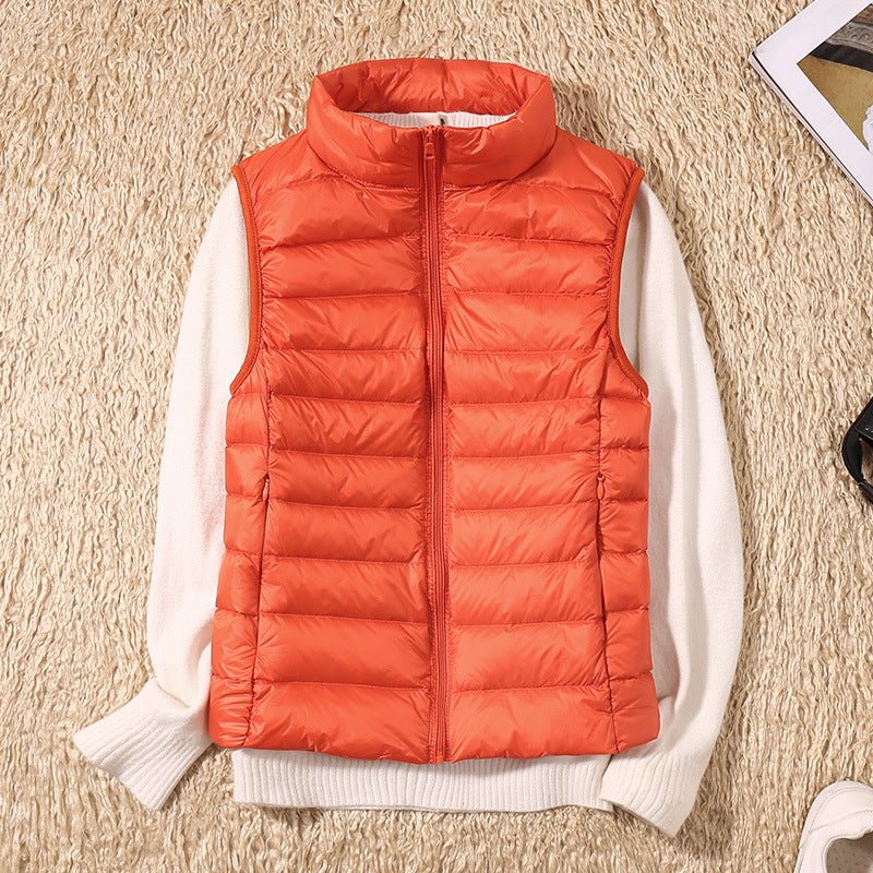 Waterproof Puffer Vest Lightweight for Women | Lora Orange