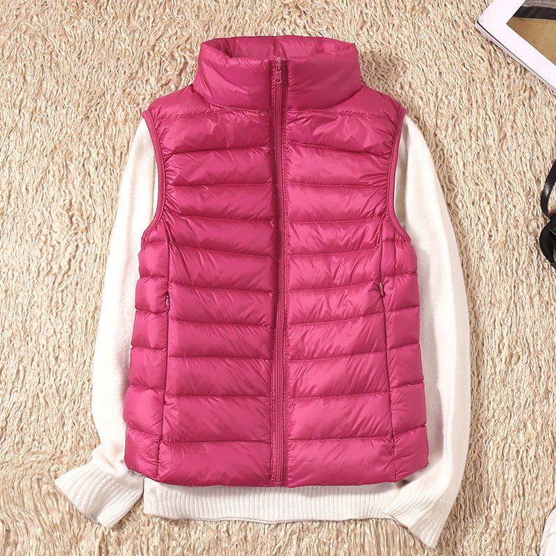 Waterproof Puffer Vest Lightweight for Women | Lora Fuchsia