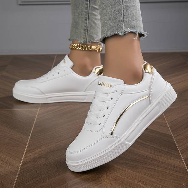 White Leather Sneakers for Women | Jessa