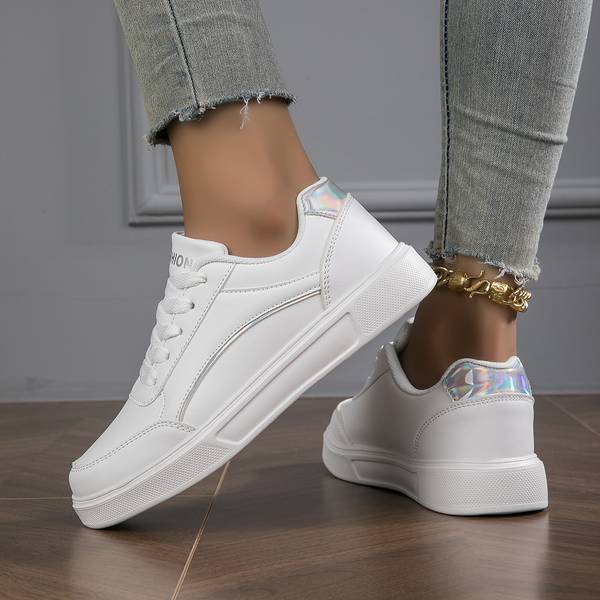 White Leather Sneakers for Women | Jessa