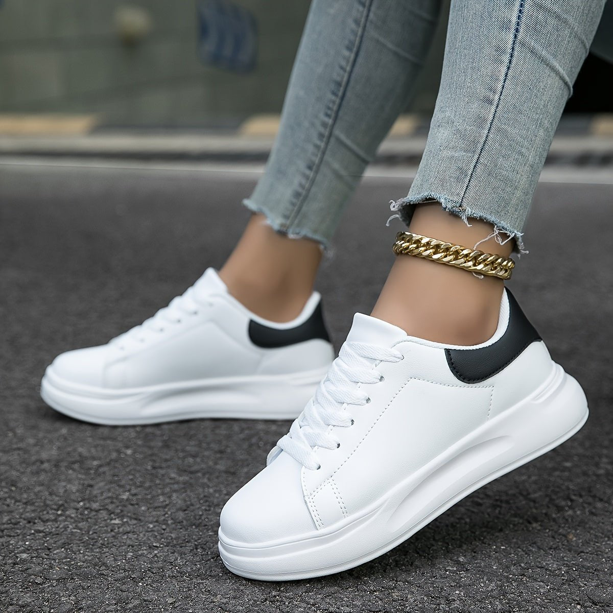 White Leather Sneakers for Women | Maya