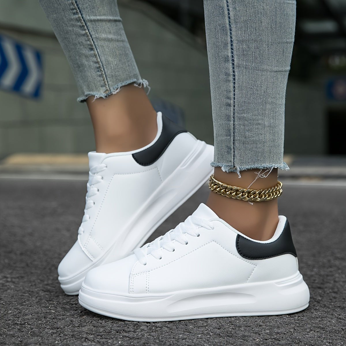 White Leather Sneakers for Women | Maya
