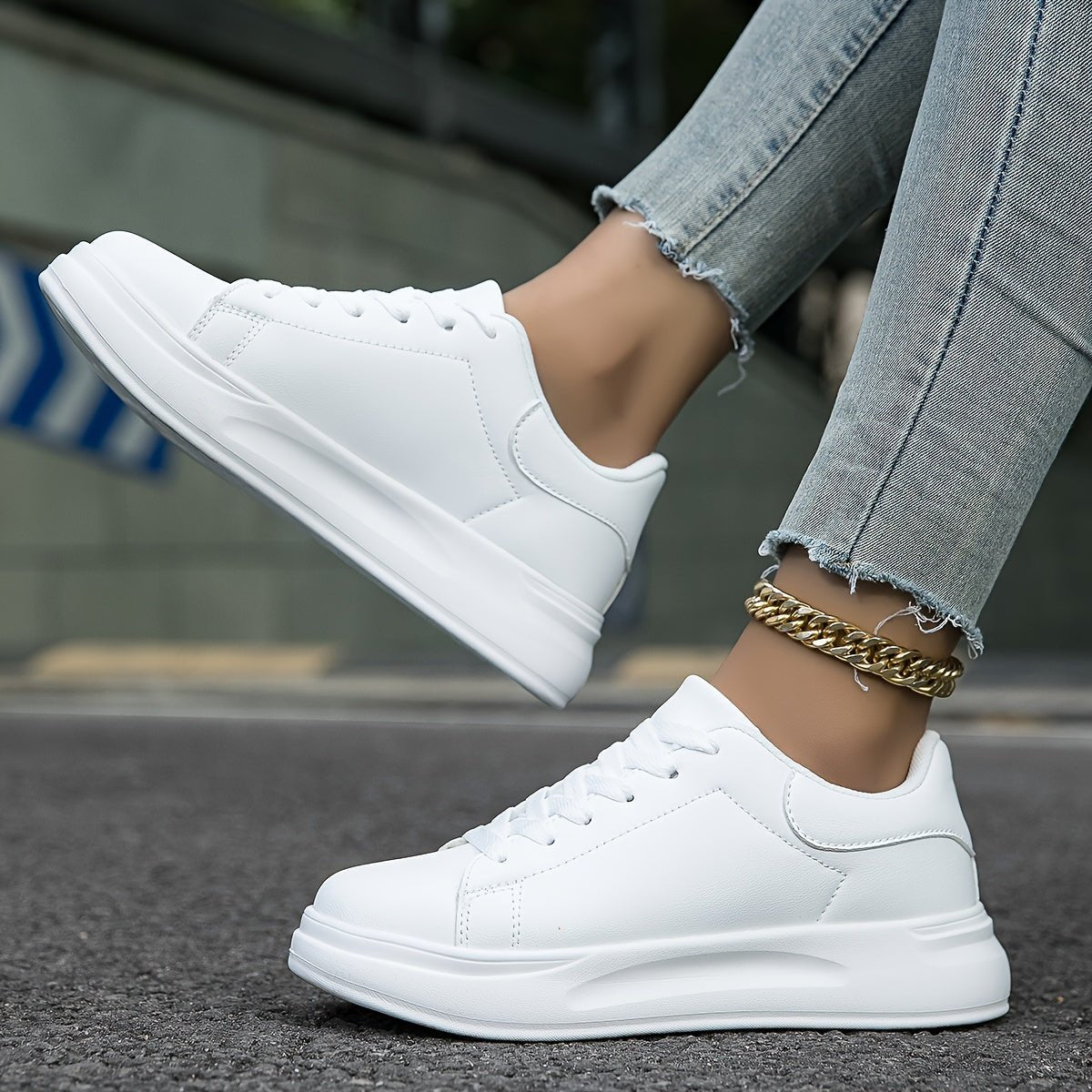 White Leather Sneakers for Women | Maya