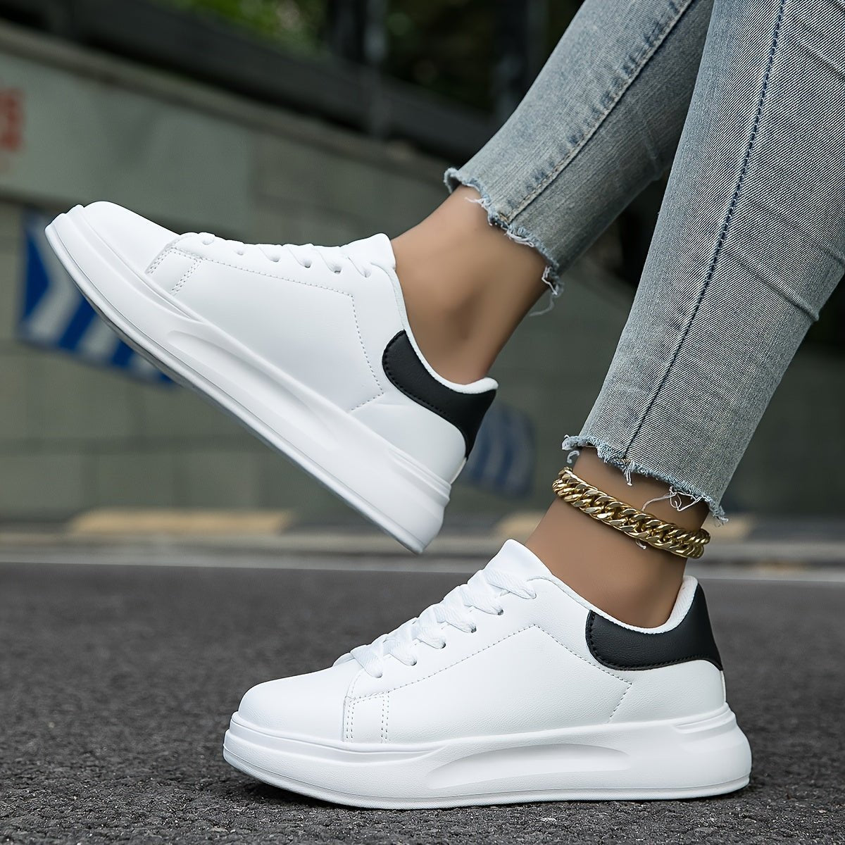 White Leather Sneakers for Women | Maya