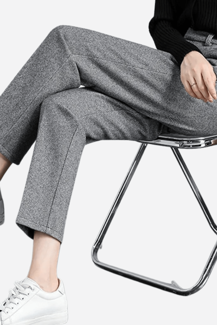 Wool Straight-Leg Trousers High Waisted for Women | Zantor