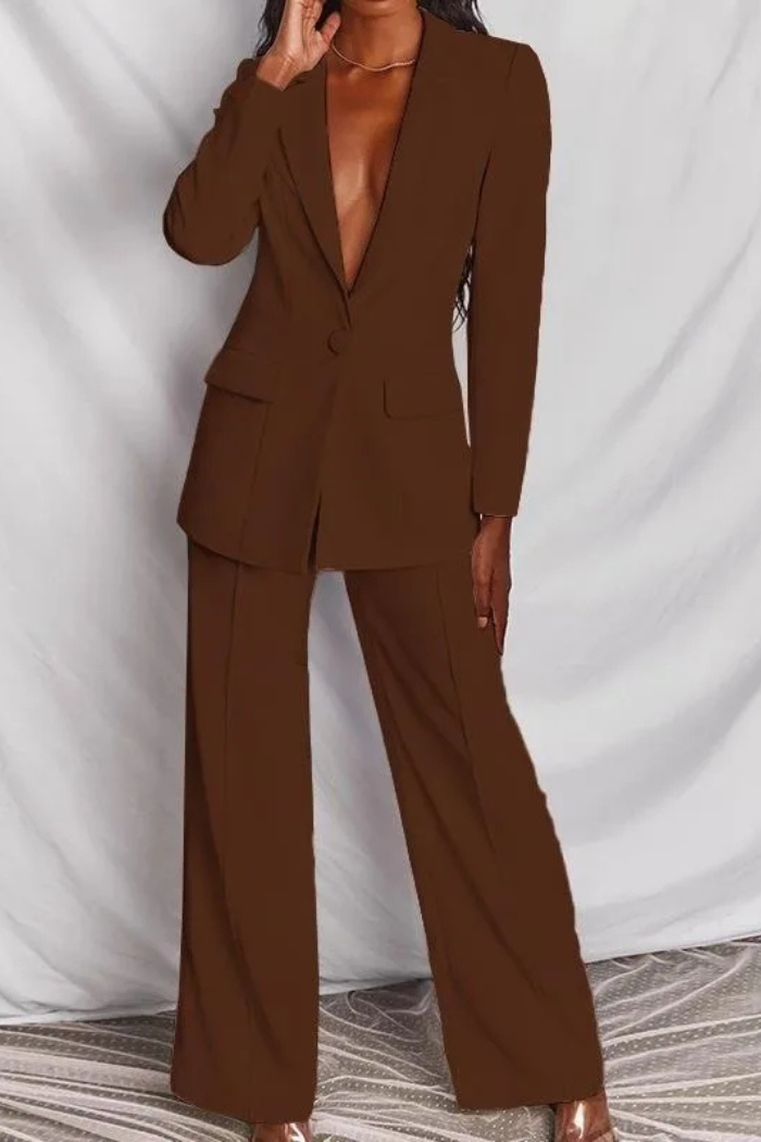 Suit And Pant Set Two-Piece for Women | Zylera Coffee