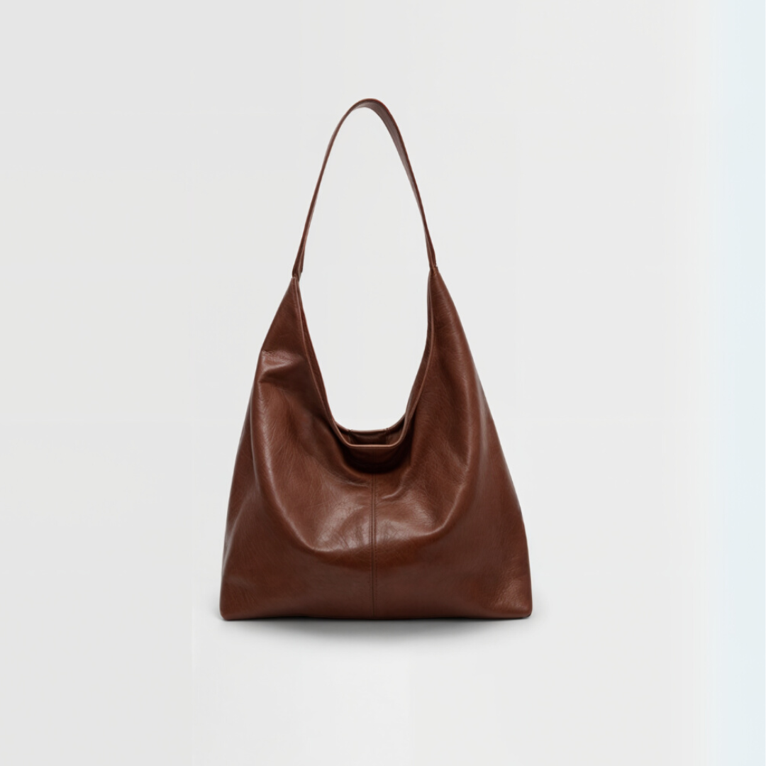 Celestine - Vegan Leather Tote Dark Brown