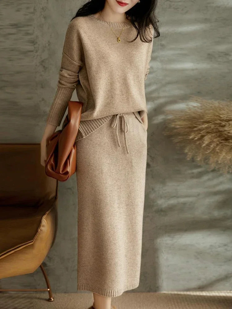 2-Piece Knitted Set for Women | Annie Khaki