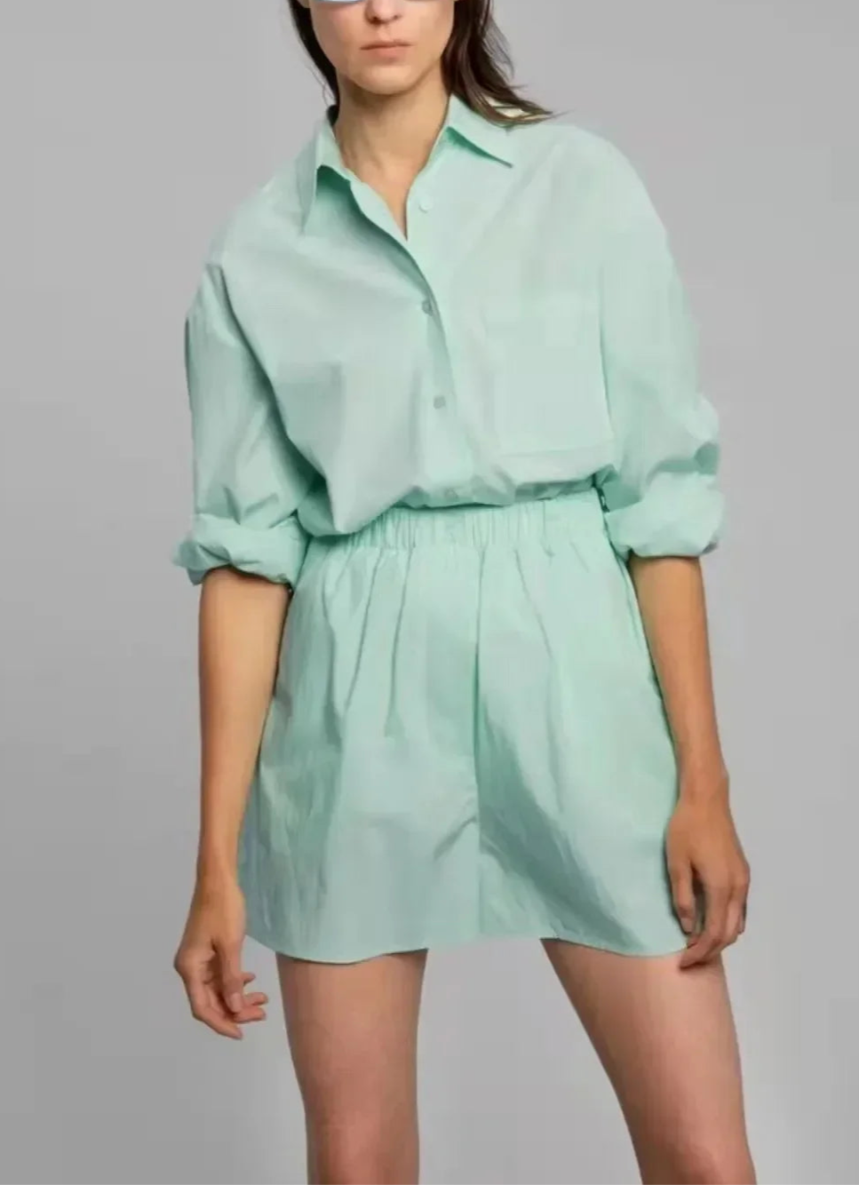 2-Piece Poplin Set for Women | Solara Mint