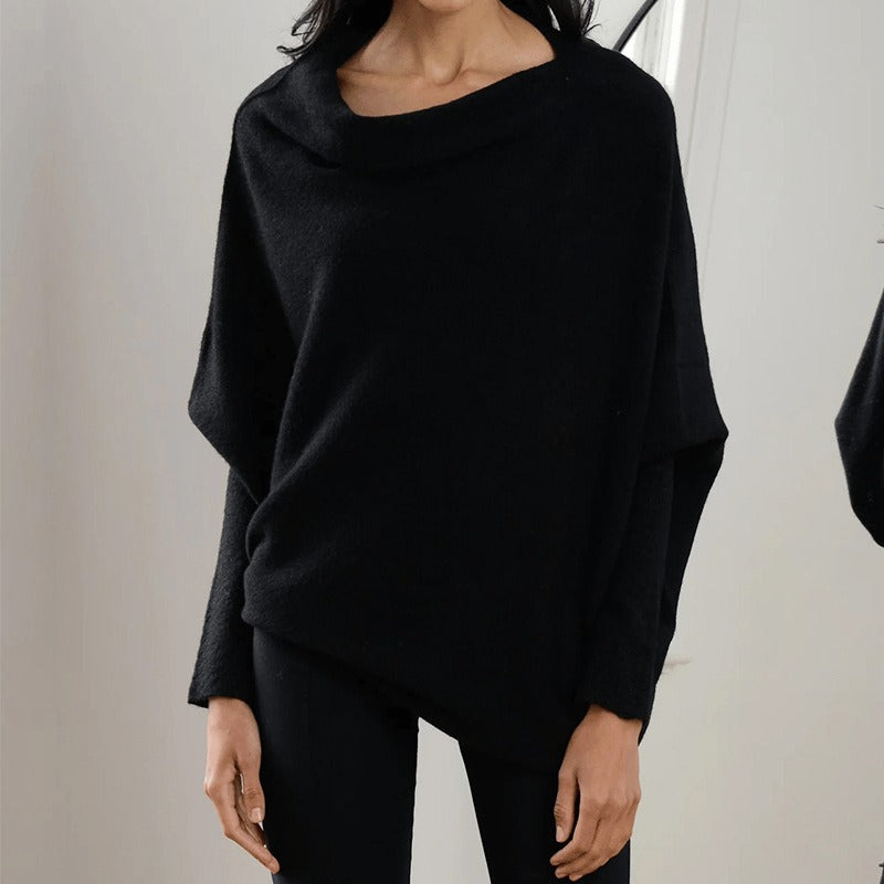 Tailored Knit Sweater Stylish Fit for Women | Ailith Black