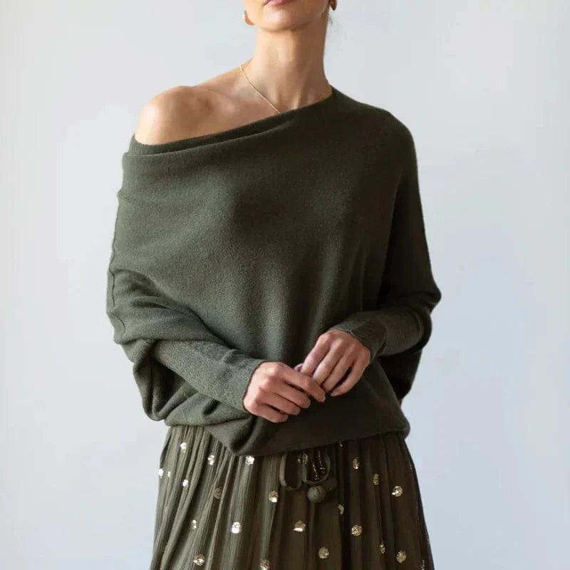 Tailored Knit Sweater Stylish Fit for Women | Ailith Green