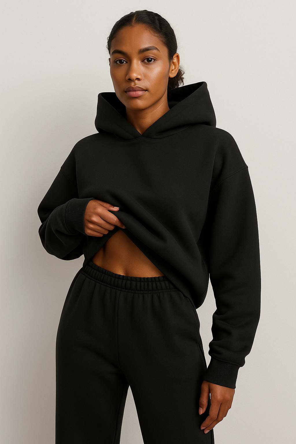 Alia – Oversized Hoodie & Jogger Set Black