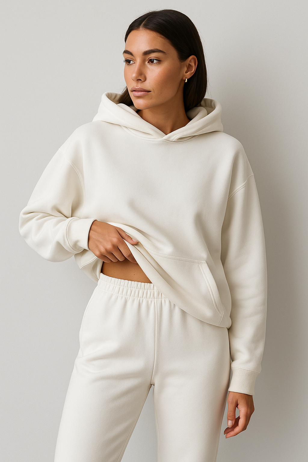 Alia – Oversized Hoodie & Jogger Set White