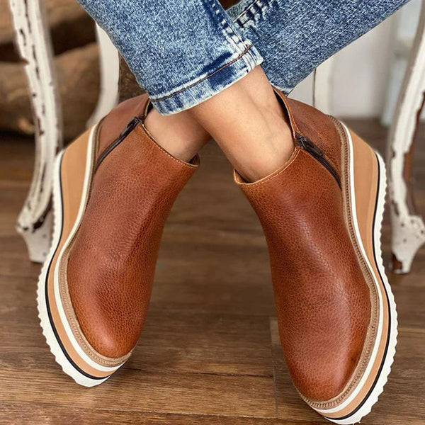 Alina - Low Ankle Boots Dark Brown