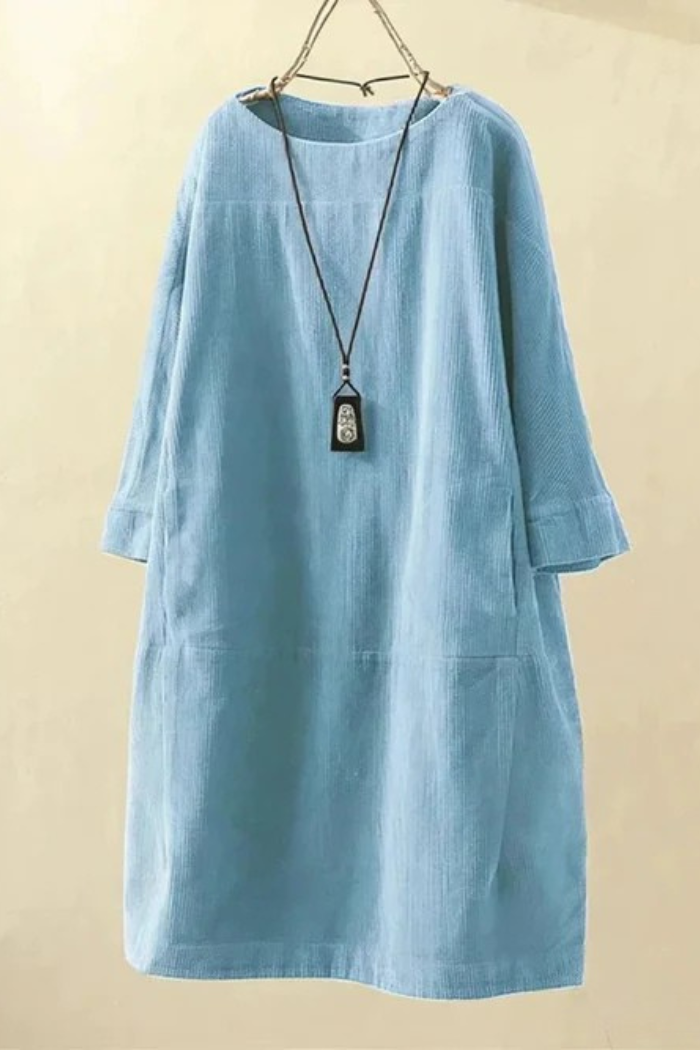 Relaxed Fit Midi Dress for Women | Andrea Light Blue