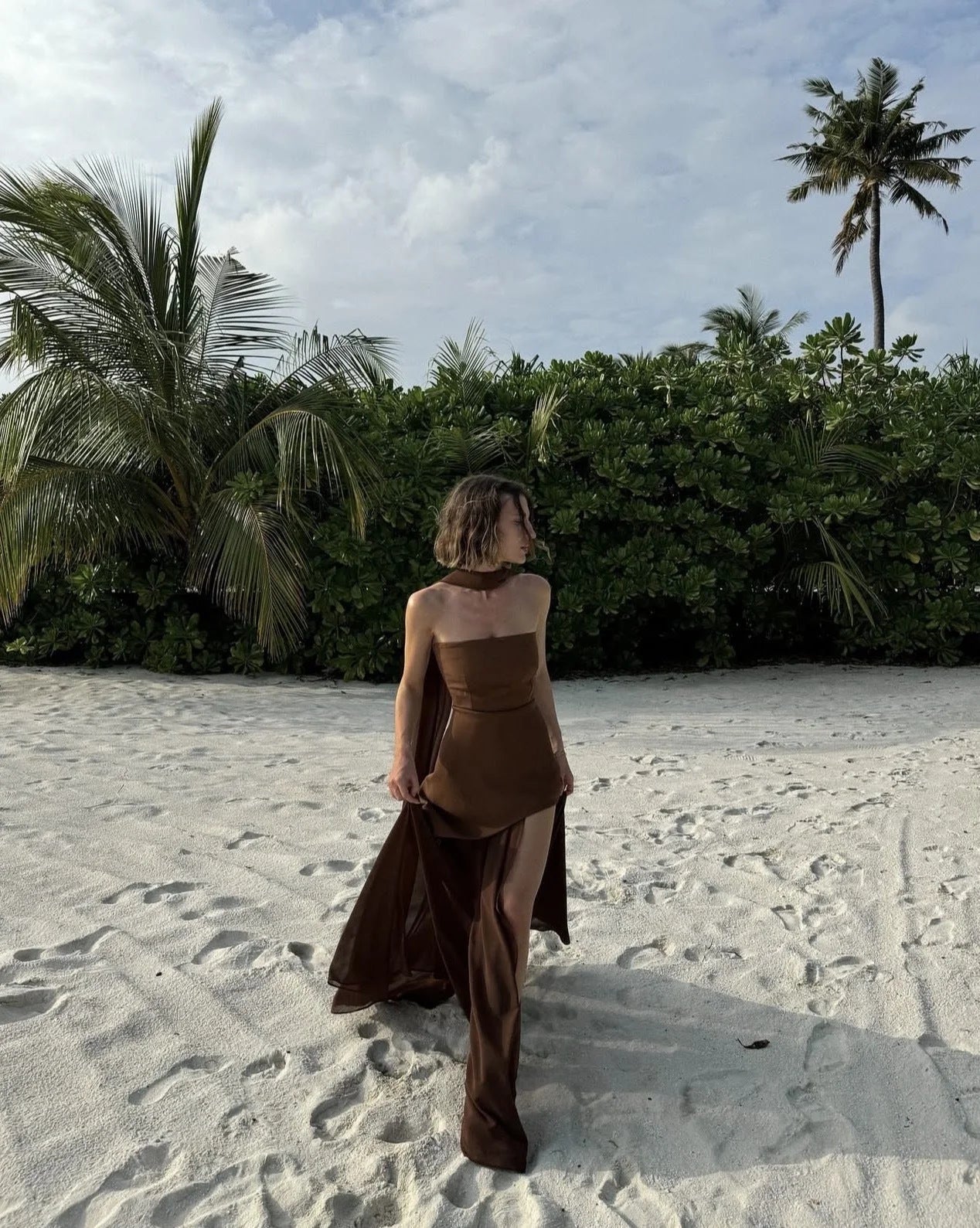 Asymmetrical Layered Maxi Dress for Women | Karina